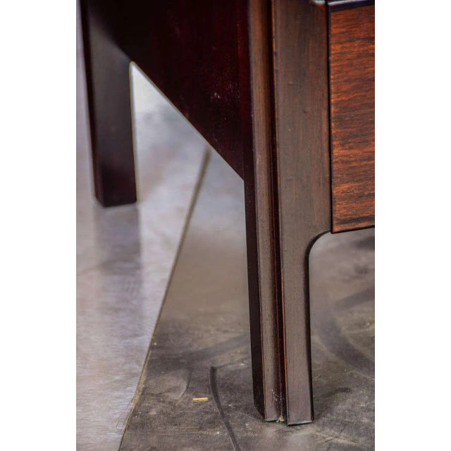 Wood Vintage Brass & Rosewood Nightstands, Set of 2 For Sale - Image 7 of 10