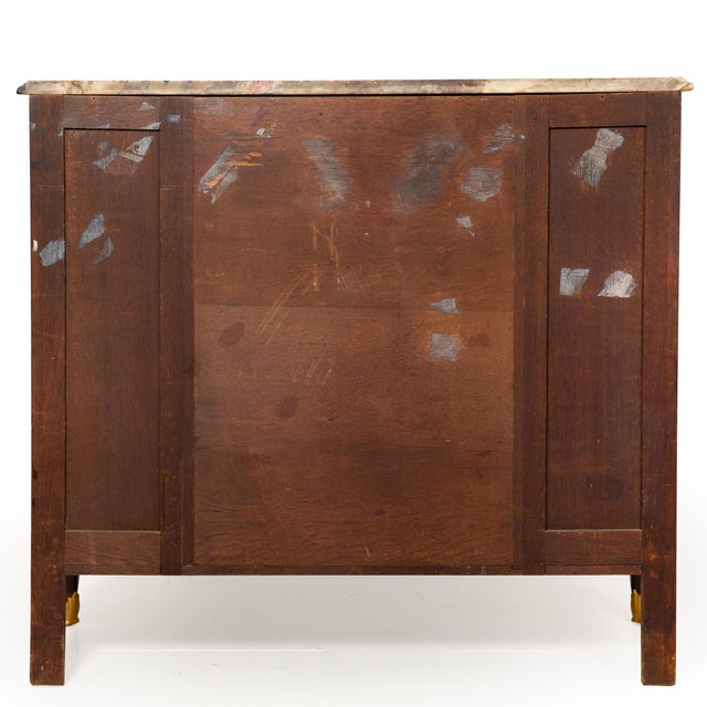 French Louis XV Style Kingwood Marble Top Bibliotheque Cabinet For Sale - Image 4 of 18