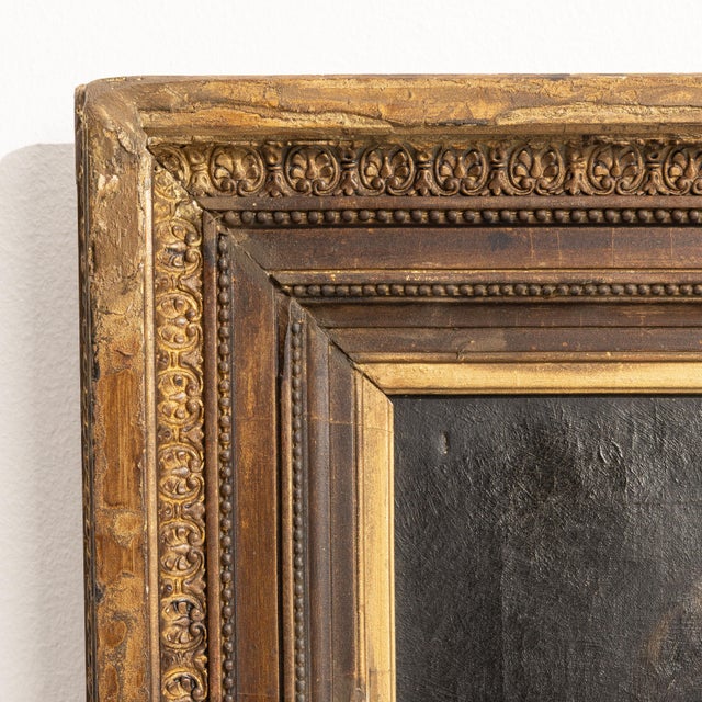 19th Century France Brown Canvas Painting For Sale - Image 14 of 15