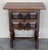 20th century pair of Spanish nightstands with two carved drawer and iron hardware and crest in the low part of the...