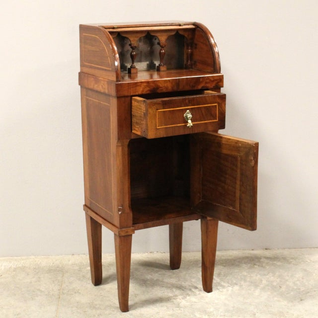 Brown Directoire Walnut Bedside Table, 18th Century For Sale - Image 8 of 15