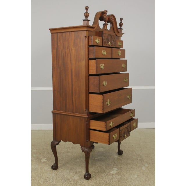 Chippendale Benchmade Chippendale Ball & Claw Mahogany Highboy For Sale - Image 3 of 13