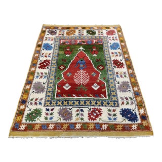 1970s Vintage Turkish Hand-Knotted Konya Prayer Rug For Sale