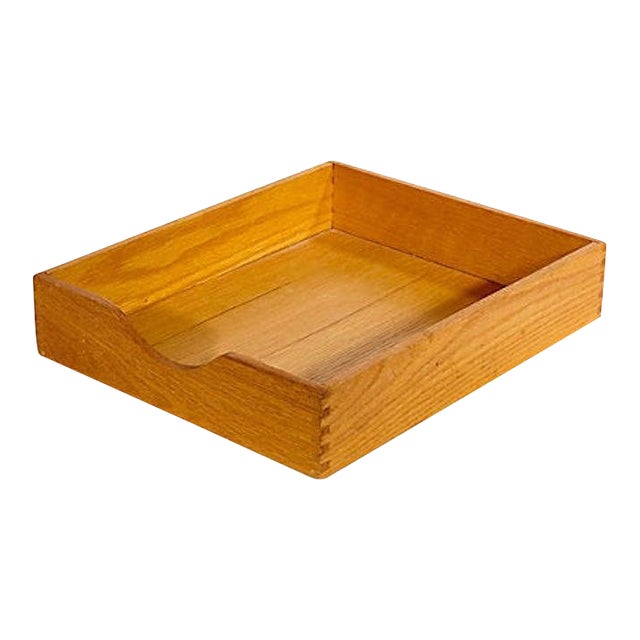 Oak Wood Desk Paper Holder Chairish