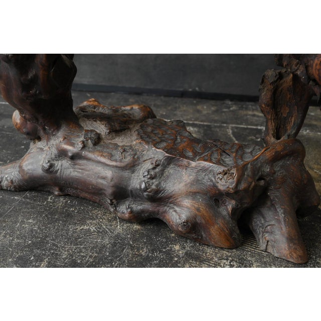 Antique Japanese Burl Wood Display Stand / Meiji-Showa / Organic One-of-a-Kind For Sale - Image 13 of 18