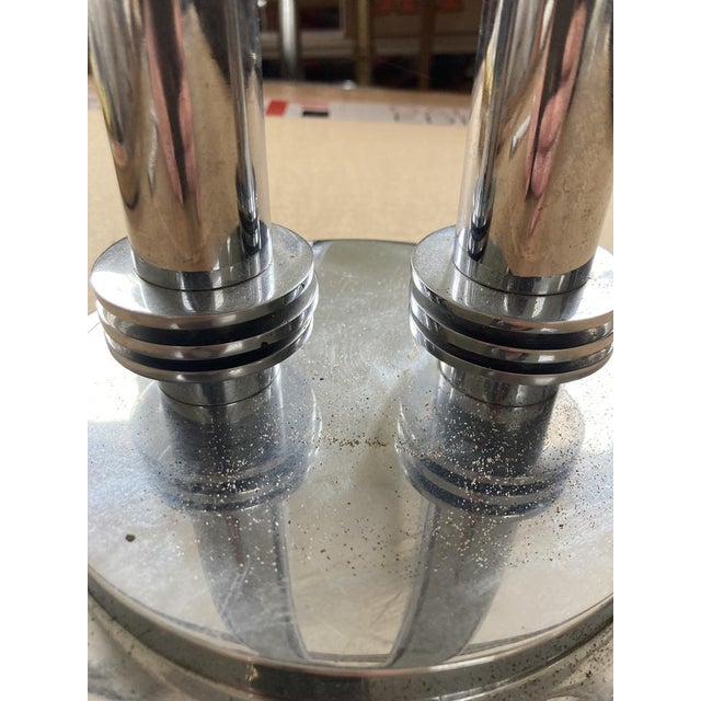1930s Large Modernist Machine Age Candlesticks, 1930s, Usa., Set of 2 For Sale - Image 5 of 18