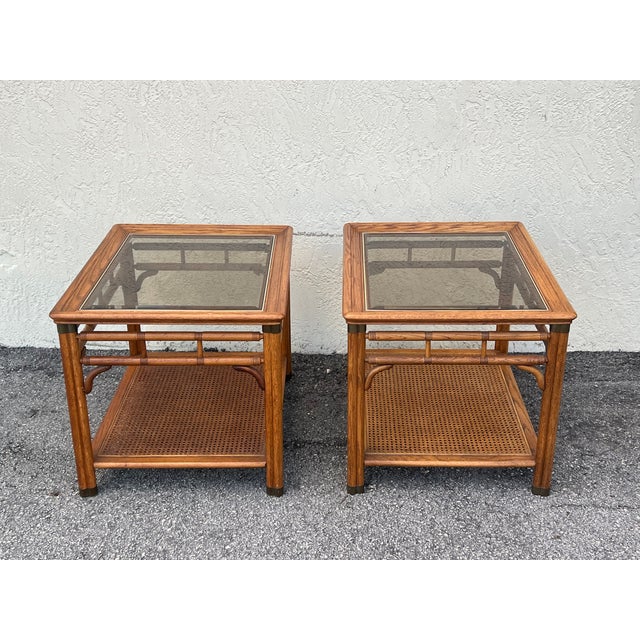 Late 20s Century Faux Bamboo Walnut Side Tables For Sale - Image 13 of 17
