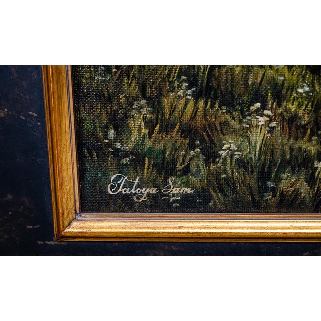 Rustic 1990s Bucolic Country Barnyard Scene by Tataya Sum For Sale - Image 3 of 6