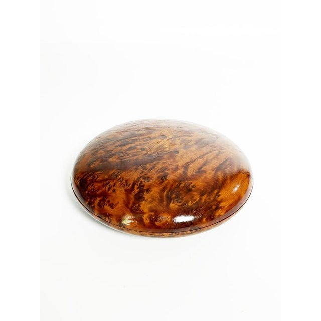 1970s Vintage Round Wooden Box, France, 1970s For Sale - Image 5 of 10