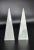 Pair of Vintage White with Gray Vains polished solid Marble Obelisks manufactured with a coarse bottom. 7 3/4" H (coarse...
