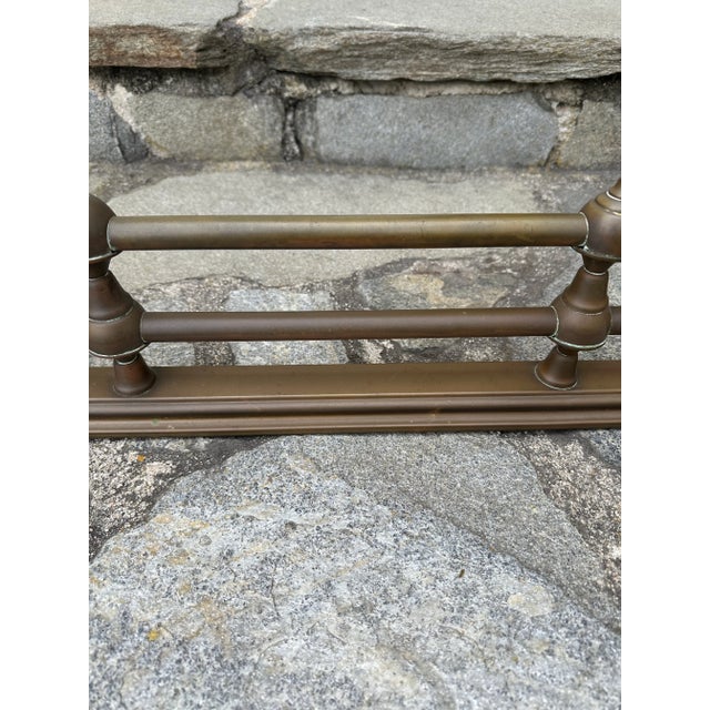Mid 20th Century Vintage French Mid-Century Brass Fireplace Fender For Sale - Image 5 of 12
