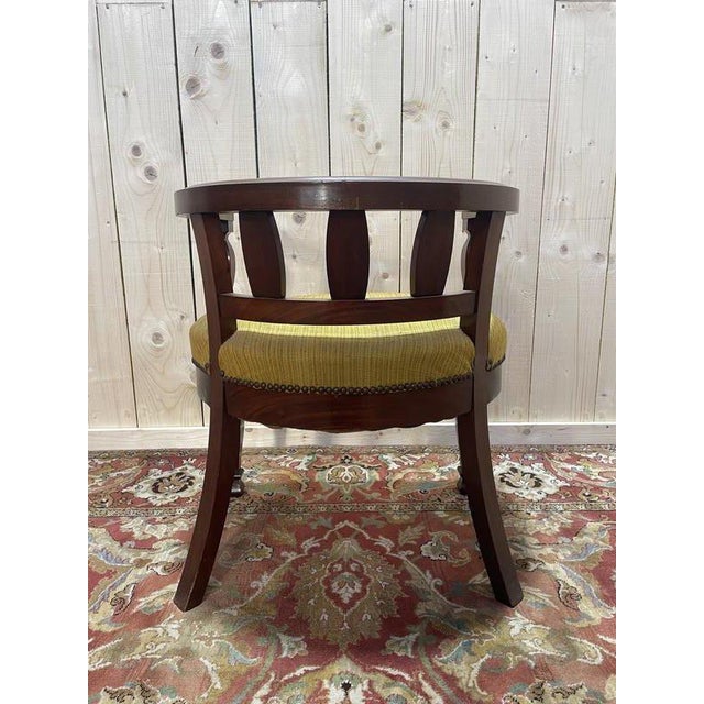 English Style Office Chair in Mahogany For Sale - Image 4 of 6