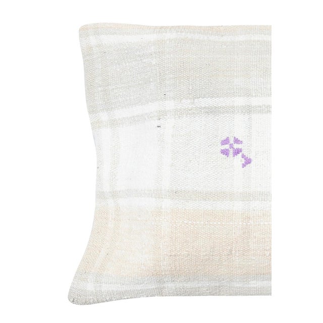 Add a touch of history and warmth to your space with this vintage handmade natural hemp kilim cushion cover. Crafted from...