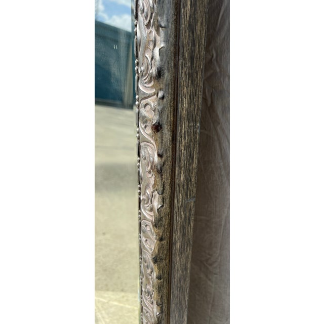 Silver Gilded Carved Wood Mirror For Sale - Image 13 of 14