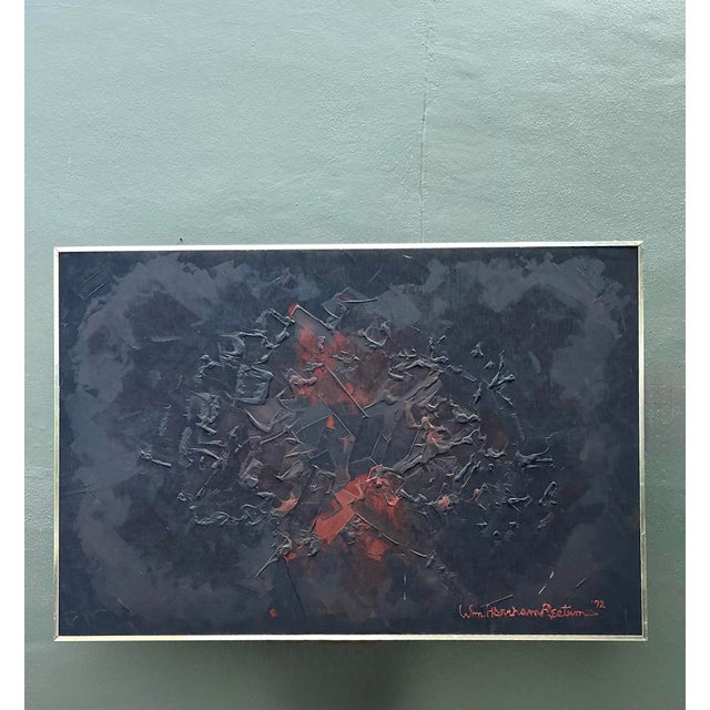Vintage 1972 Monumental Impasto Abstract Painting on Board For Sale - Image 9 of 12