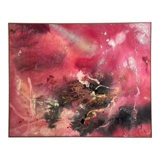 Colossal Mid-Century Abstract Expressionist Oil on Canvas Painting, Signed For Sale