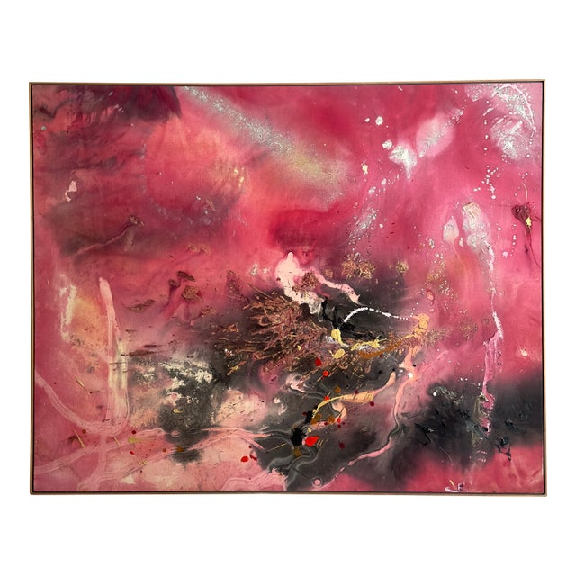 Colossal Mid-Century Abstract Expressionist Oil on Canvas Painting, Signed For Sale