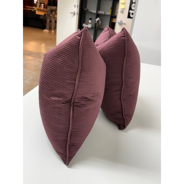 Contemporary Clarke & Clarke Aubergine Fenton Pillows, Pair For Sale - Image 3 of 12
