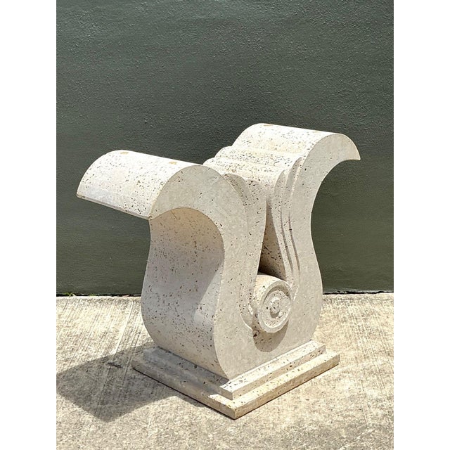 Vintage Deco Coquina Console Table Pedestal For Sale - Image 9 of 15