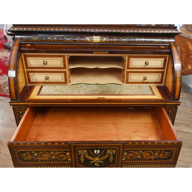 Antique Italian Cylinder Desk, 1880 For Sale - Image 16 of 18
