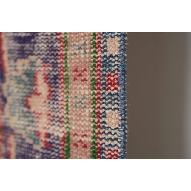 1970s Vintage Turkish Handmade Wool Cotton Red Area Rug For Sale - Image 4 of 12