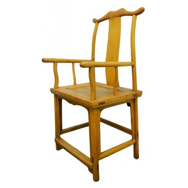 Antique Natural Wood Lamp Hanger Side Chair From China, 19th Century For Sale - Image 4 of 9