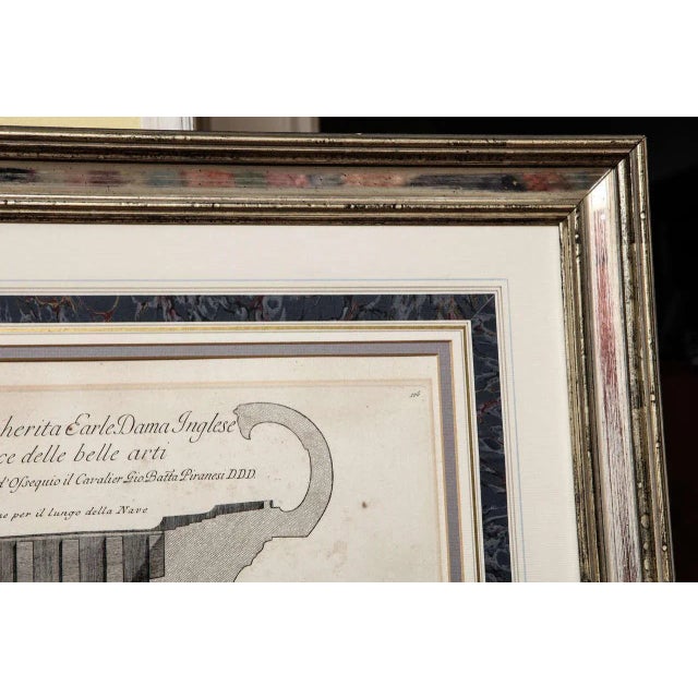 Printmaking Materials Mid 19th Century Framed Antique Etching of Ship by Piranesi For Sale - Image 7 of 8