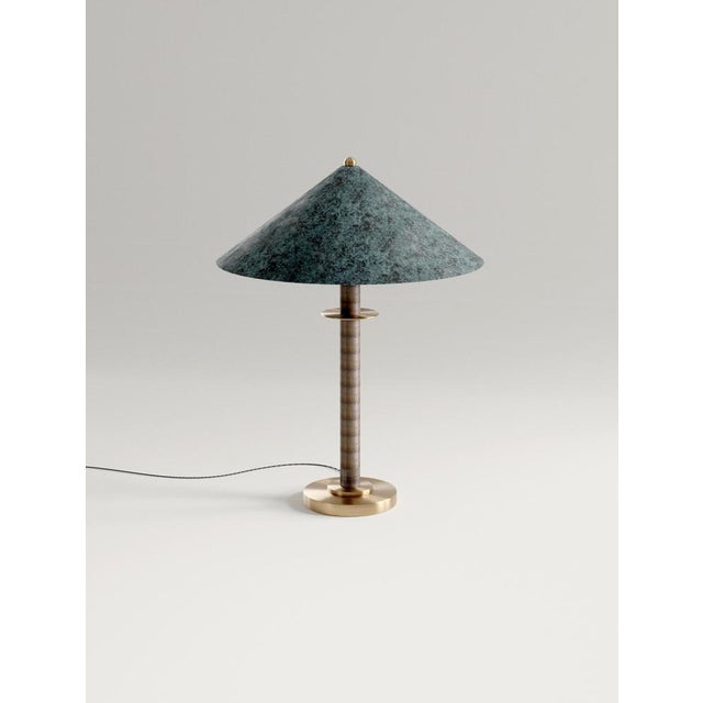Louisa ii table lamp in solid bronze and brass by studio marine breynaert. Dimensions: ø 38 × h 54.5 cm. Materials: solid...