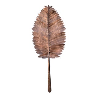 Vintage Metal Botanical Leaf Art For Sale