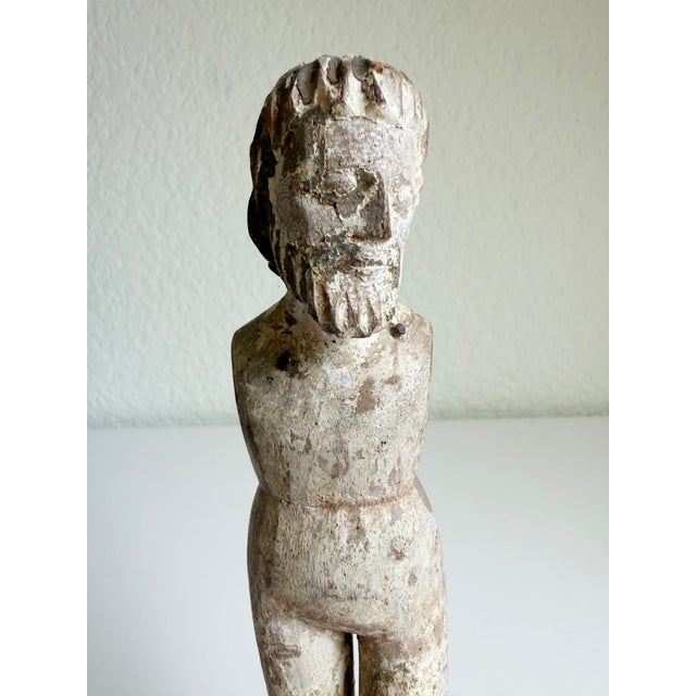 Antique Male Santos Figure on Wood Base For Sale - Image 9 of 10