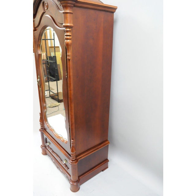 Pulaski Baker Street Armoire Mirror Front Cherry Dresser Wardrobe