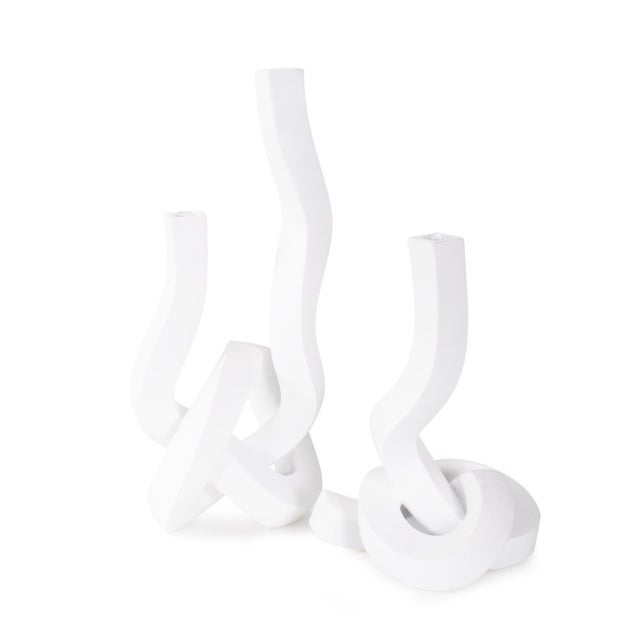 White Danner Abstract Single Candle Holder/Vase For Sale - Image 8 of 11