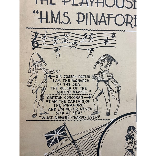 1941 HMS Pinafore Painted Lobby Card by Quarles - Nashville Production For Sale - Image 6 of 8