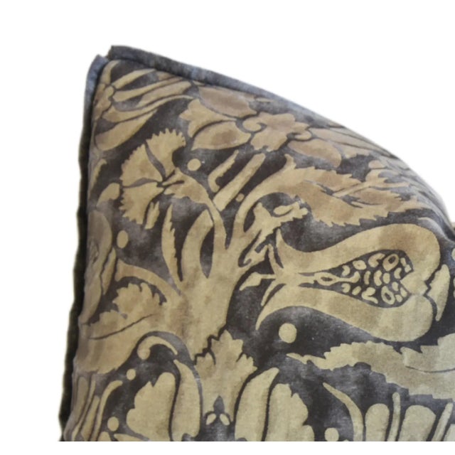 Designer Italian Mariano Fortuny Melgrana Botanical Pomegranate Feather/Down Pillow 21" X 16" For Sale In Los Angeles - Image 6 of 9