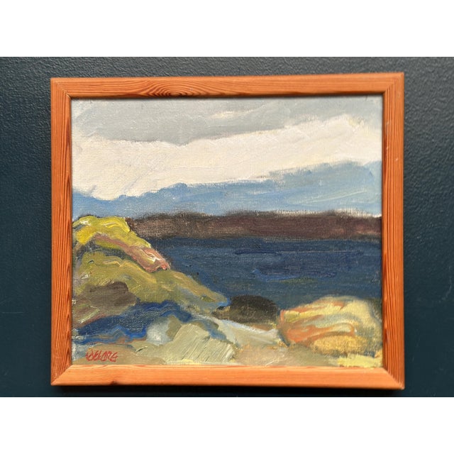 Stig Delang, Landscape II, 1950s, Oil Painting on Canvas, Framed For Sale - Image 12 of 16