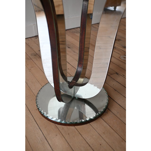 French Tulip Form Mirrored Accent Table For Sale - Image 4 of 6