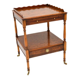 Vintage Georgian Style Burr Elm Side Table, 1950 For Sale