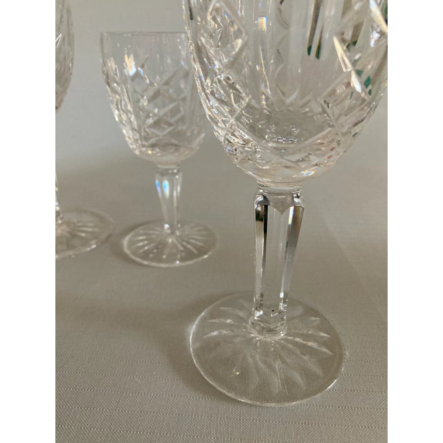 Waterford 90's Waterford Crystal Mixed Size "Glengarriff" Pattern Steam Ware S/3 For Sale - Image 4 of 8