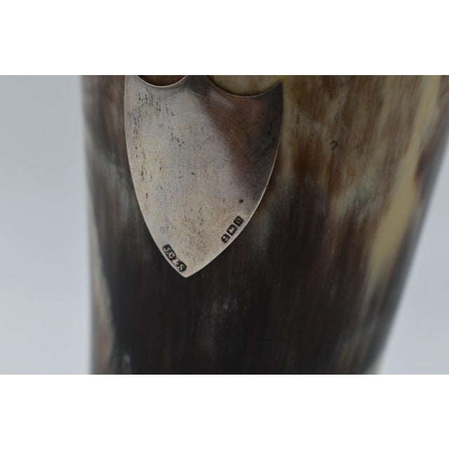 Rustic Mid 18th Century Horn Cup With Sterling Silver Placard For Sale - Image 3 of 10