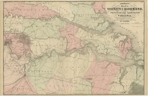 Map of the Vicinity of Richmond & Peninsular Campaign from Johnsons, 1862