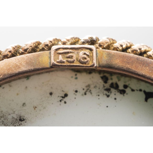 Antique 9k Gold Hand-Painted Porcelain Brooch For Sale - Image 4 of 4