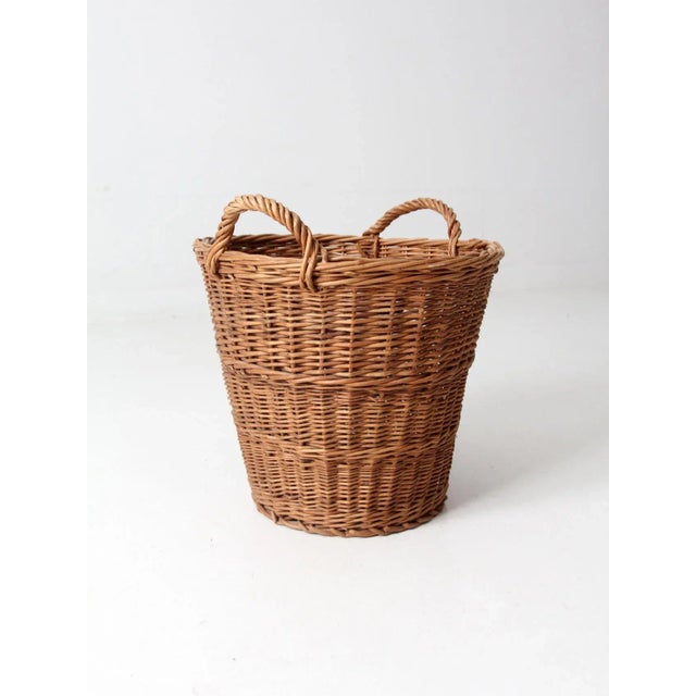 Vintage Wicker Basket For Sale - Image 6 of 10