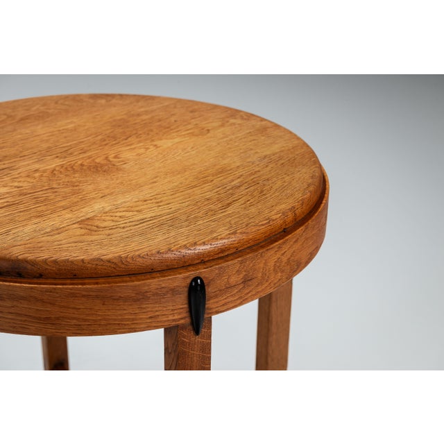 Art Deco Amsterdam School Round Side Table, 1930s For Sale - Image 6 of 11