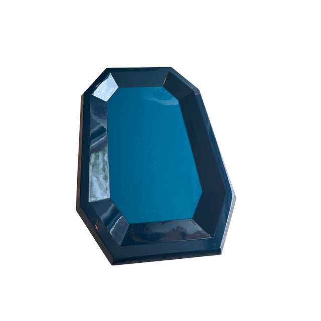 The Jacques Tray is generous and faceted with an inset geometric top. This jewel-like two-tone tray is perfect for styling...