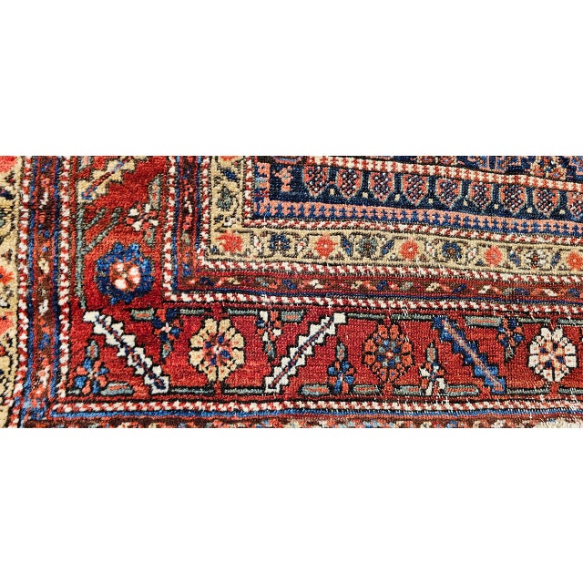 19th Century Persian Kurdish Gallery Rug, Hand-Knotted Wool, Allover Paisley Design, Navy & Red, 5x9 For Sale - Image 15 of 18