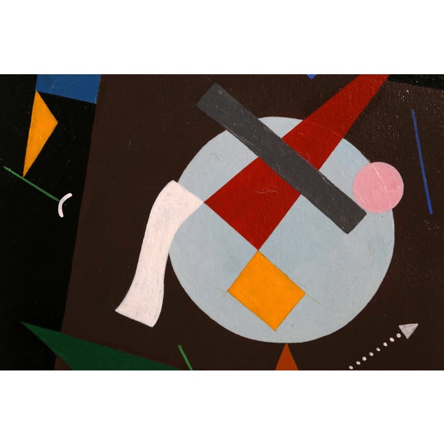 Abstract Seymour Zayon Geometric Figures (After Kandinsky), Oil Painting by Seymour Zayon circa 1960 For Sale - Image 3 of 5