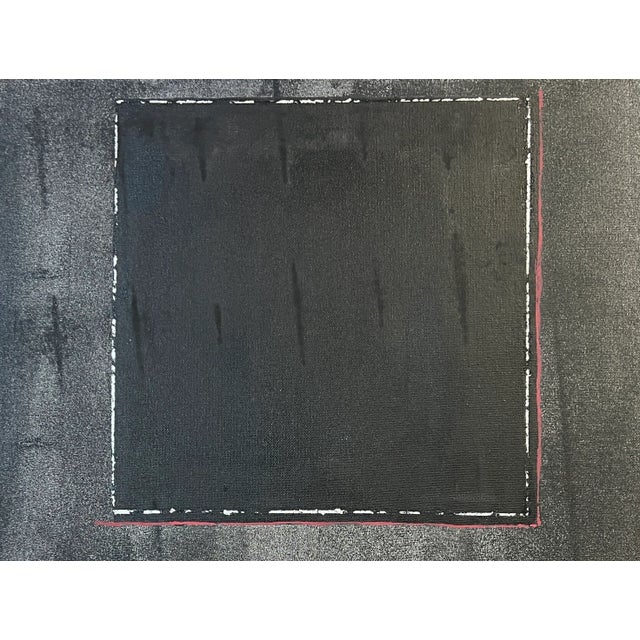 Abstract Original Painting With India Ink, Acrylic and Gold Leaf by Artist Carl George For Sale - Image 3 of 4