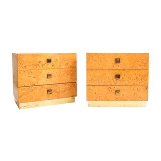 Thomasville Burl Wood Nightstands - Pair For Sale