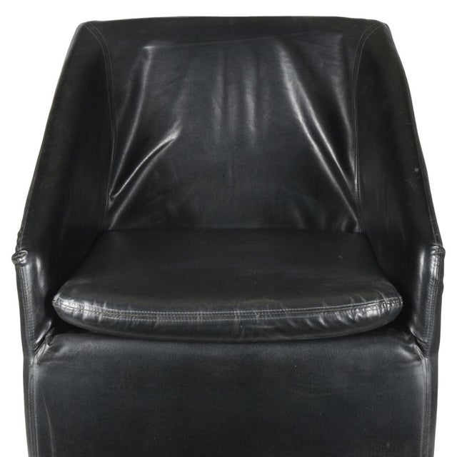 Italian Black Leatherette Armchair, 1980s For Sale - Image 6 of 10