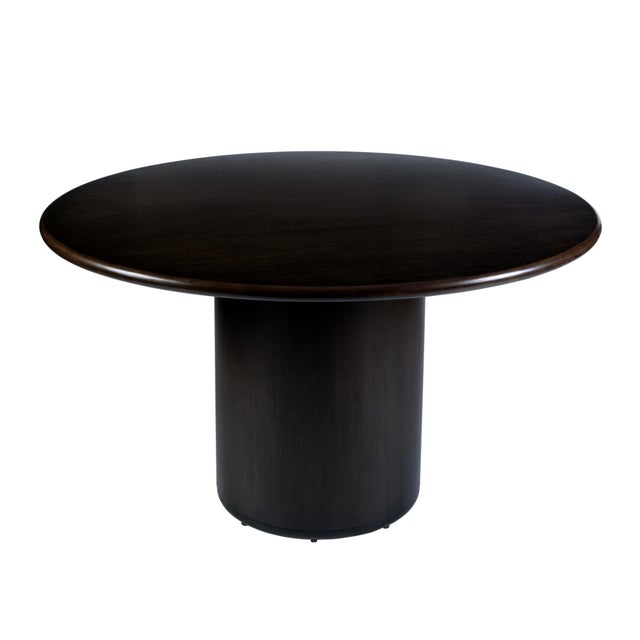 Kersten 54 In. W Round Wood Single Pedestal Base Dining Table, Coffee For Sale In Chicago - Image 6 of 6